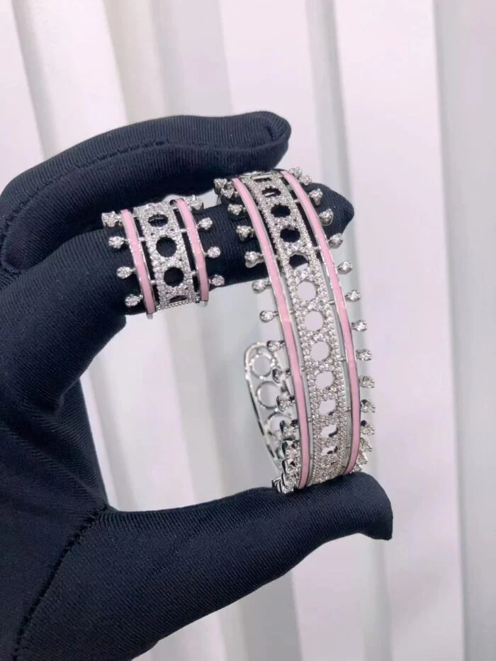 اسواره مع خاتم ستايل الفضه مرصع بالزيركون السويسري