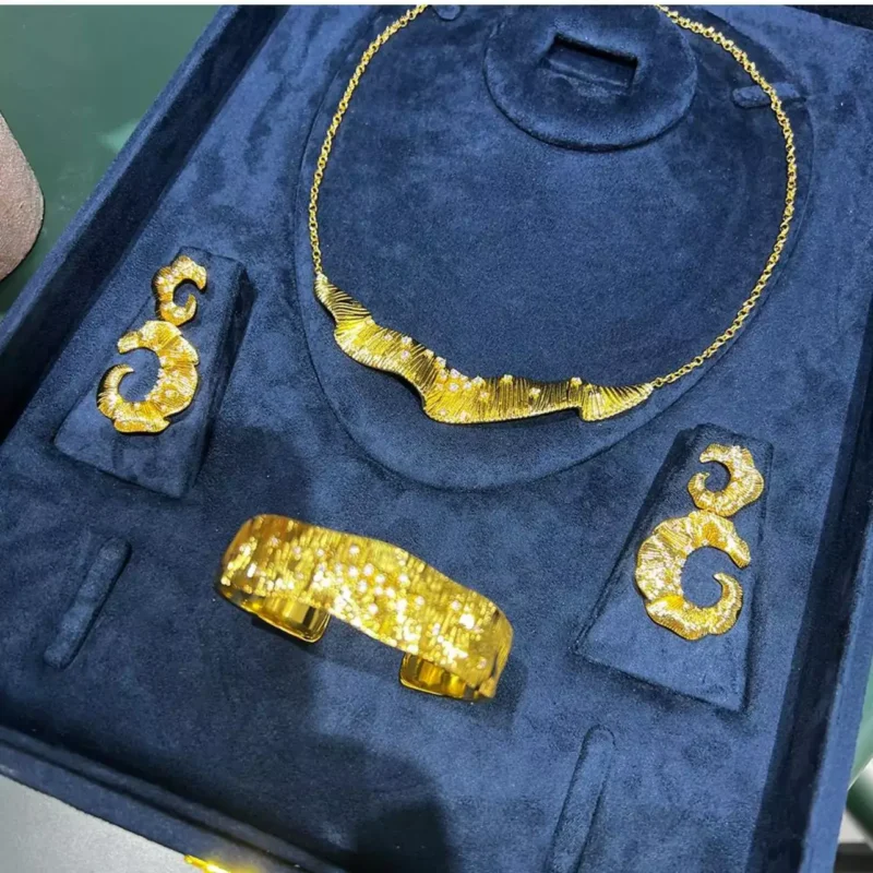طقم ستايل الماس مرصع بالزيركون السويسري