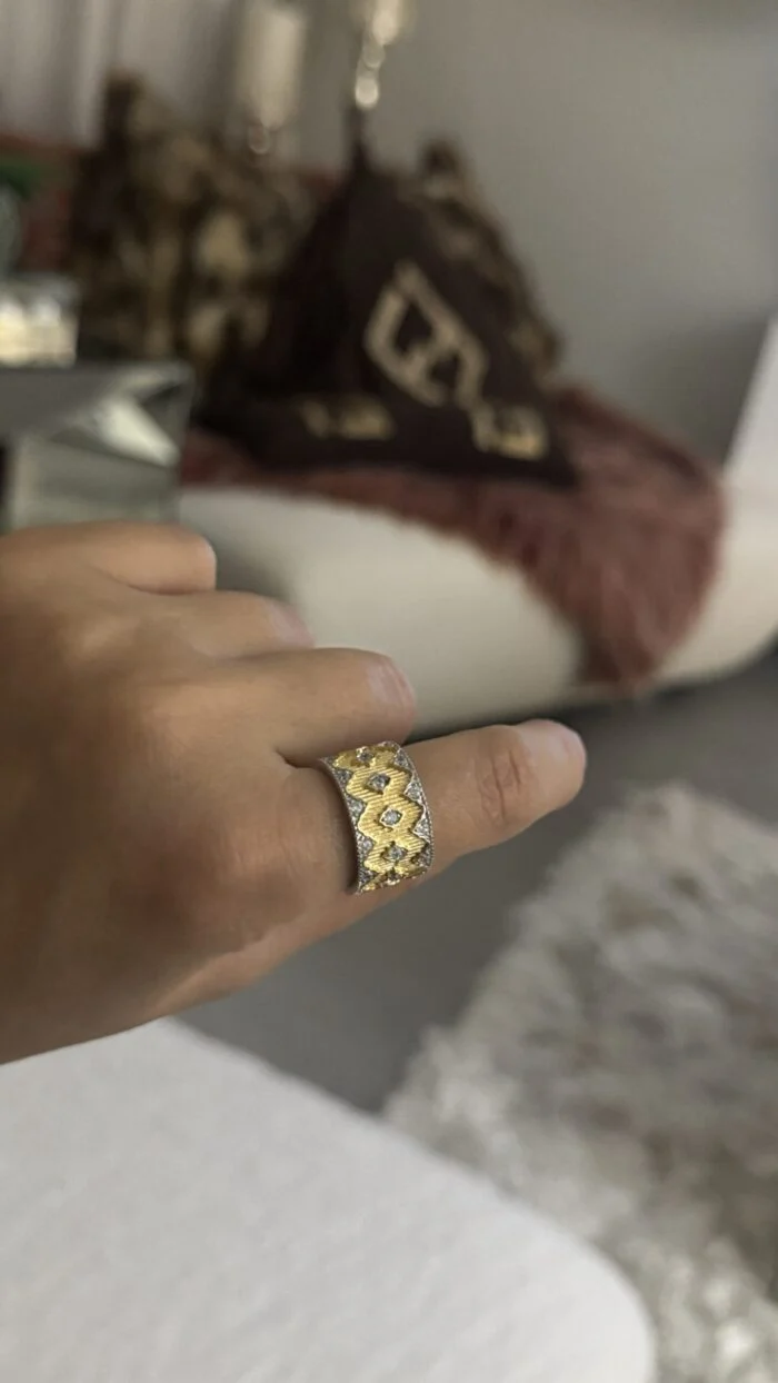 خاتم ستايل كوهجي مرصع بالزيركون السويسري عالي الجودة